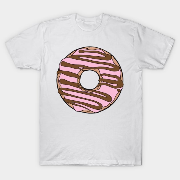 Pink Donut, Doughnut, Chocolate, Icing, Frosting T-Shirt by Jelena Dunčević